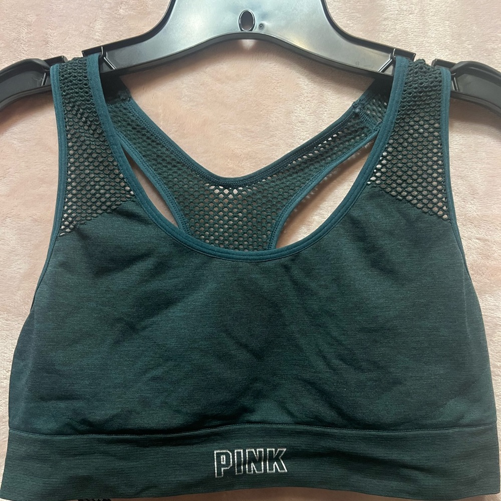Victoria’s Secret Pink Lightly Lined Seamless Mesh Racerback Sports Bra